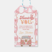 Daisy & Retro Van Pastel Groovy 1e verjaardag Cadeaulabel (Achterkant)