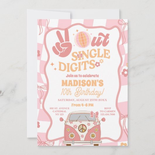 Daisy & Retro Van Pastel Groovy Verjaardagsfeest Kaart