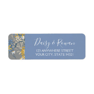 Daisy Rowan Berries Navy & Yellow Return Address Etiket