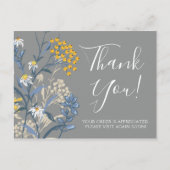Daisy Rowan Navy & Yellow Botanical Bedankt Briefkaart (Voorkant)
