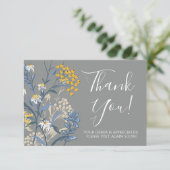 Daisy Rowan Navy & Yellow Floral Carte de remercie (Debout devant)