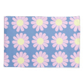 Daisy roze blauw monogram kussensloop (Achterkant)
