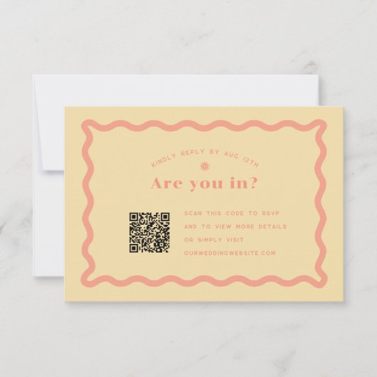 Daisy RSVP met QR-code Kaartje (Voorkant)