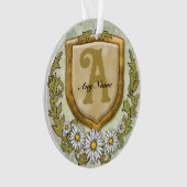 Daisy Shield Monogram Ornament (voorkant)