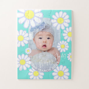 Daisy Simple Aqua Foto Baby Legpuzzel