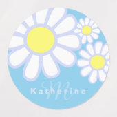 Daisy Simple Blue Monogram Labels (Design 2)
