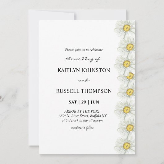 Daisy Simple Mariage Invitation (Devant)