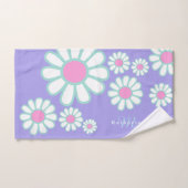 Daisy Simple Monogram Paarse Bad Handdoek (Handdoek)
