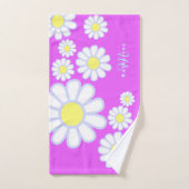 Daisy Simple Monogramme Violet (Serviette à main)