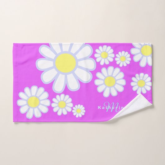 Daisy Simple Monogramme Violet (Serviette à main)