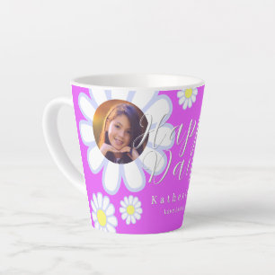 Daisy Simple Photo Violet Latte Mok