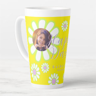 Daisy Simple Photo Yellow Latte Mok