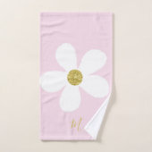 Daisy Simple Pink White Gold Personal Bad Handdoek (Handdoek)