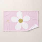 Daisy Simple Pink White Gold Personal Bad Handdoek (Handdoek)