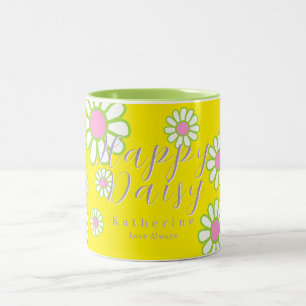 Daisy Simple Yellow Tweekleurige Koffiemok