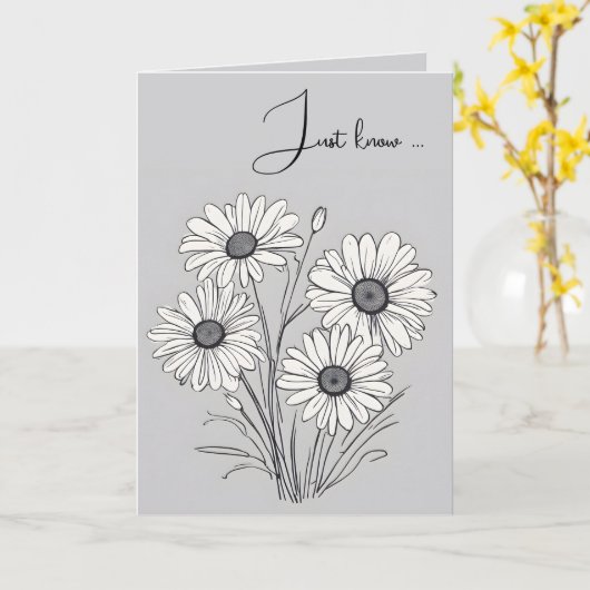 Daisy Sketch Over Grijs Denken Van Je Kaart (Gele Bloem)