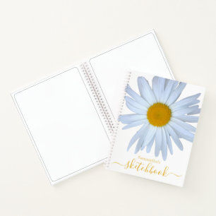 Daisy Sketchbook White Yellow Script Notitieboek