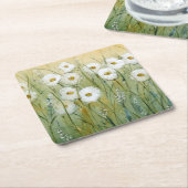 Daisy Spring I Vierkante Kartonnen Onderzetter (Schuin)