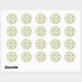 Daisy Springtime-patroon Ronde Sticker (Vel)