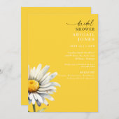 Daisy Stem Printemps Jaune nuptiale Invitation (Devant / Derrière)