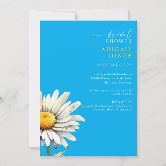 Daisy Stem Spring Invitation de la douche nuptiale (Devant)