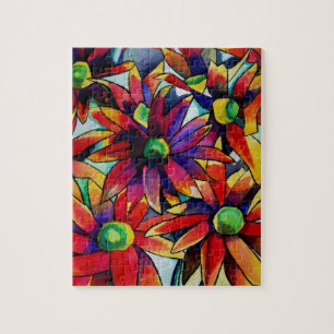 Daisy Straw meerkleuren wilde bloemen kunst Legpuzzel