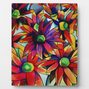 Daisy Straw multicolored wilde bloemen Fotoplaat