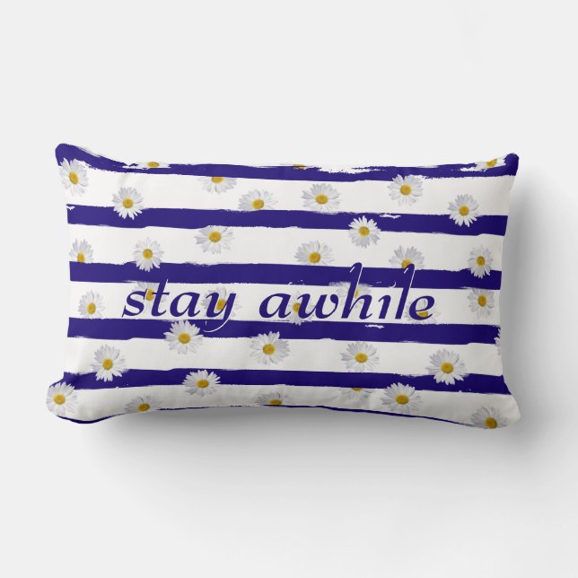Daisy Stripes blijf in de buurt van Lumbar Pillow Kussen (Voorkant)