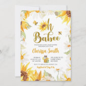Daisy Sunflower Summer Bee Baby shower Invitation (Devant)