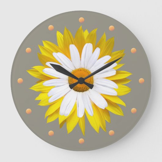Daisy Sunflower Wall klok (Voorkant)