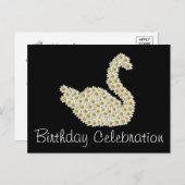 Daisy Swan Birthday Celebration Invitation Uitnodiging Briefkaart (Voorkant / Achterkant)