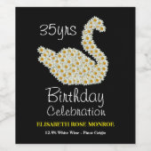 Daisy Swan Birthday Celebration Wijn Etiket (Enkel label)