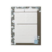 Daisy Tea Party Recipe Pages Blue Espresso Notitieblok (Gedraaid)