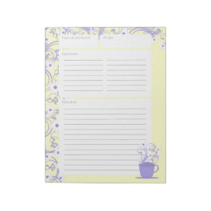 Daisy Tea Party Recipe Pages Notitieblok