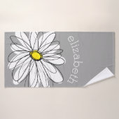 Daisy tendance avec gris et jaune (Serviette de bain)