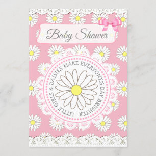 Daisy Theme Girl's Baby shower Invitation Kaart