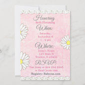 Daisy Theme Invitation Baby shower de fille (Dos)