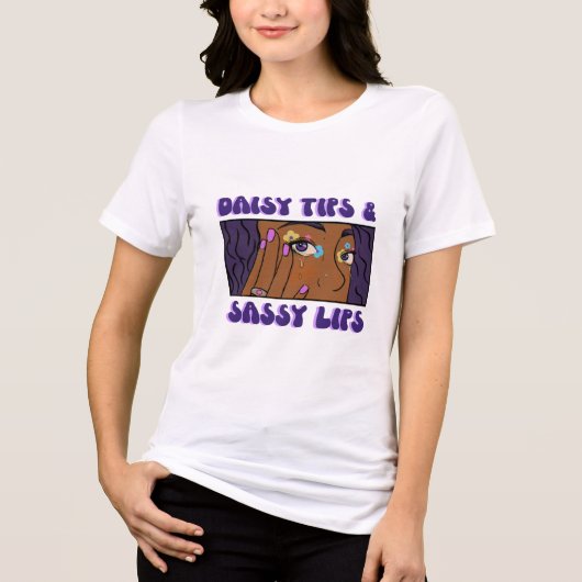 Daisy Tips & Sassy Lips Daisy Nail Tri-Blend Shirt (Voorkant)