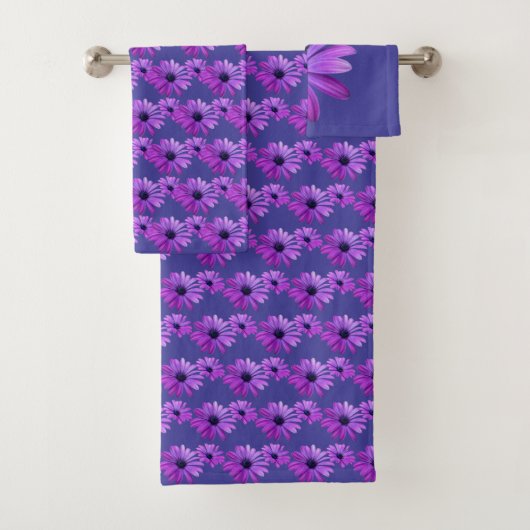 Daisy Towel sets persoonlijke Paarse Daisy Towelks Bad Handdoek (Insitu)