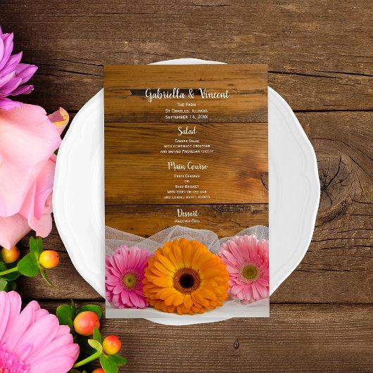 Daisy Trio Country Barne Menu Mariage