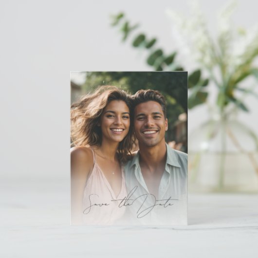 Daisy trouwfoto opslaan de datum briefkaart (Staand voorkant)