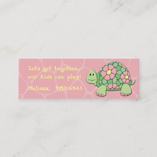 Daisy Turtle Playdate Card Contactkaartje (Voorkant)