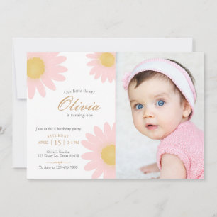 Daisy verjaardagsfeestje boho bloemenfoto kaart