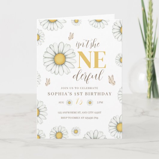 Daisy verjaardagsuitnodiging, Onederful Daisy 1e (Voorkant)