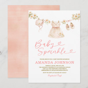 Daisy Wasklijn Baby Sprinkle Meisje Roze Perzik Kaart