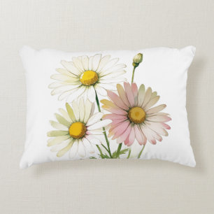 Daisy Waterverf Flower Modern Professional Accent Kussen
