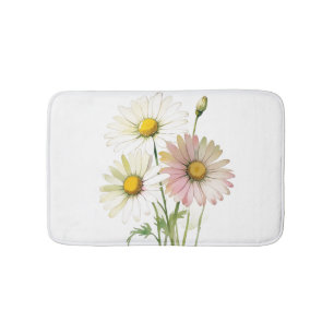 Daisy Waterverf Flower Modern Professional Badmat
