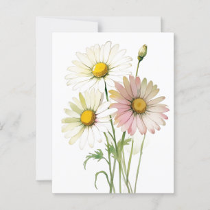 Daisy Waterverf Flower Modern Professional Briefkaart