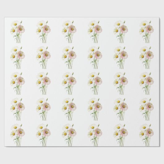 Daisy Waterverf Flower Modern Professional Cadeaupapier (Vlak)