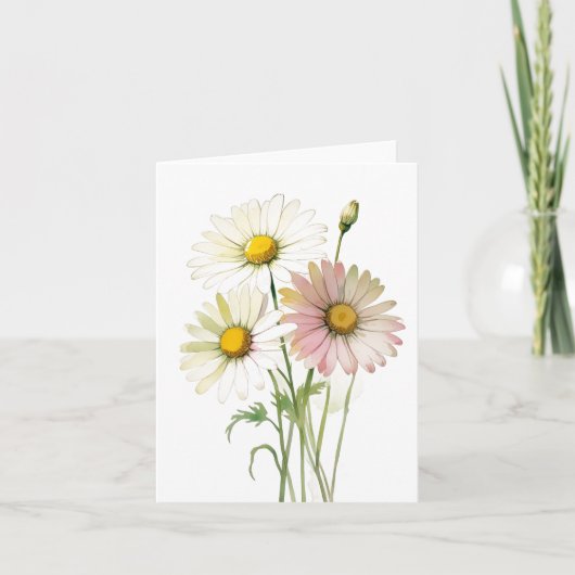 Daisy Waterverf Flower Modern Professional Kaart (Voorkant)